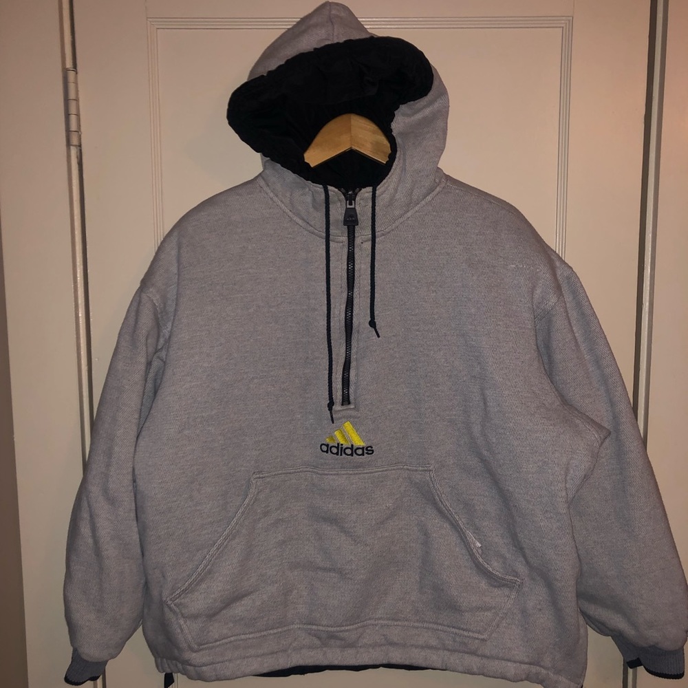 VINTAGE Adidas Reversible Zip Pullover Size Large